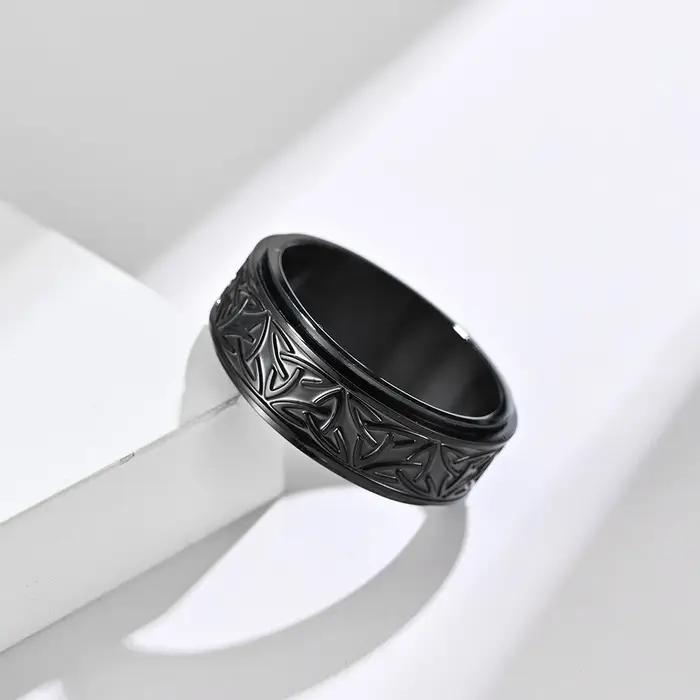 Anneau de Rune Viking à Nœud Celtique en Acier Inoxydable pour Hommes Anti-Stress Occasions Spéciales
