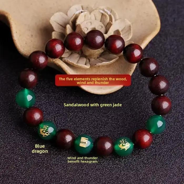 Bracelet en calcédoine à cinq éléments, huit diagrammes, Kun Wei Di Ben Ming Gua, pierre œil de tigre jaune pour hommes et femmes, chaîne à main Kirin