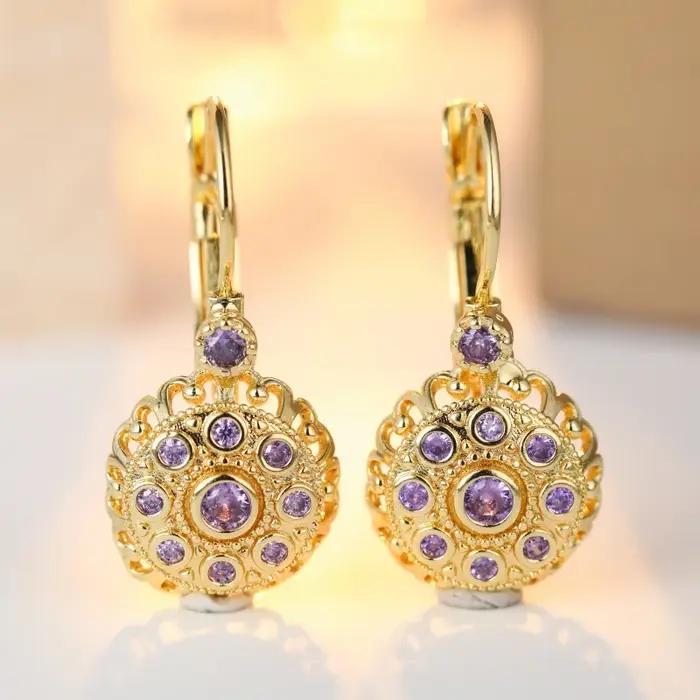 Boucles d'oreilles pendantes vintage élégantes incrustées de perles d'imitation dorées pour femme, accessoires de bijoux charmants pour mariage et anniversaire