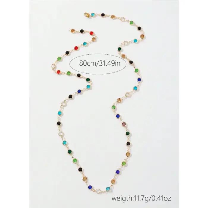 LATS nouveau luxe coloré Long gland collier pour femmes brillant strass cristal Zircon tour de cou bohème déclaration bijoux cadeaux