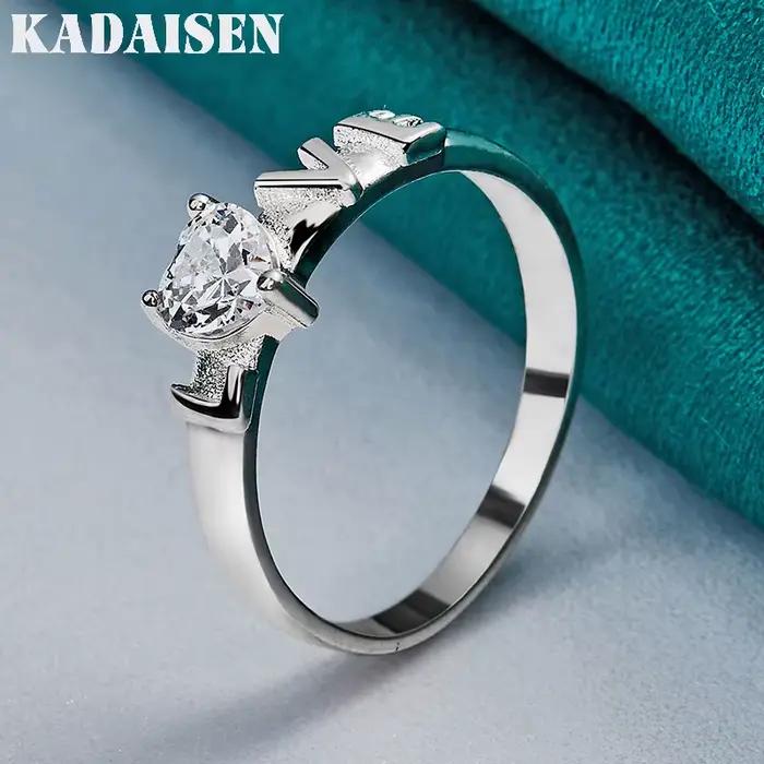 Argent sterling 925 LOVE AAAAA Zircon 7-10 # Bague pour femmes