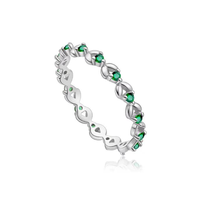 ANDYWEN – bague Vintage en argent Sterling 925, ligne creuse, Zircon vert, bijoux de luxe de Style r