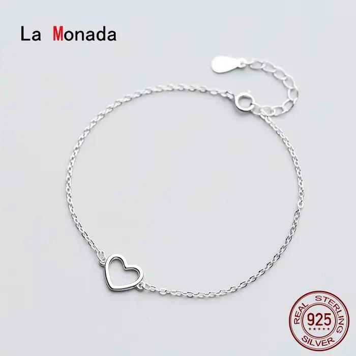 La Monada – bracelet en argent Sterling Bracelets pour femme avec cœur pour femme, bijou féminin, 925 argent fin, 925