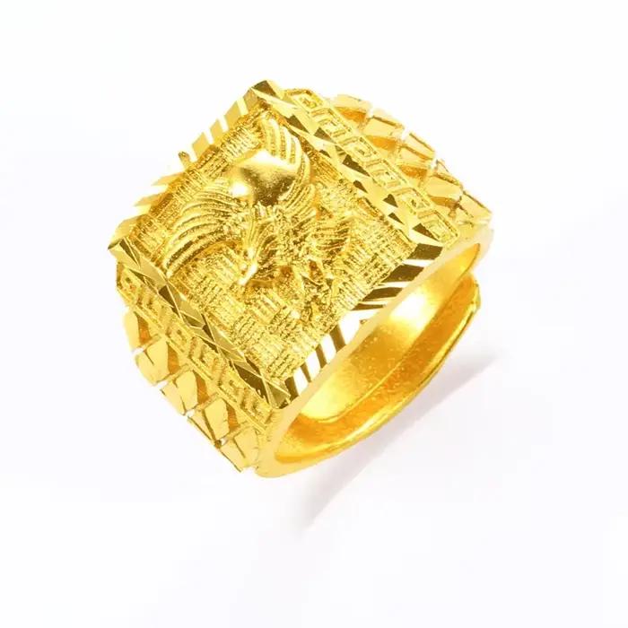Bague aigle en or exquis de couleur 18 carats pour hommes, frère, père, femmes, bijoux ouverts, bagues de fiançailles, de mariage, ne se décolore pas