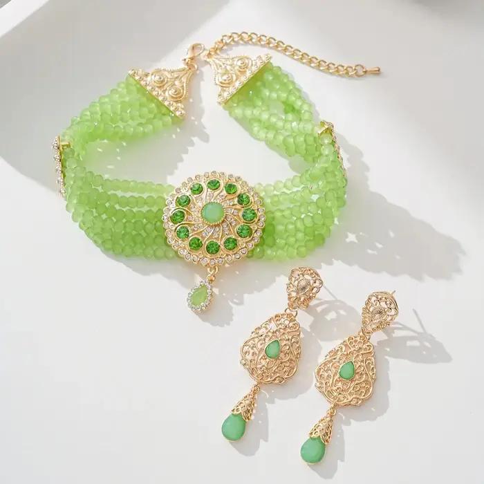 Ensemble de collier ras du cou plaqué or pour femmes
