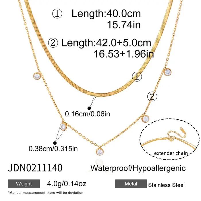 Youthway – collier délicat avec pendentif en Zircon pour femmes, multicouche, plaqué or 18 carats, e