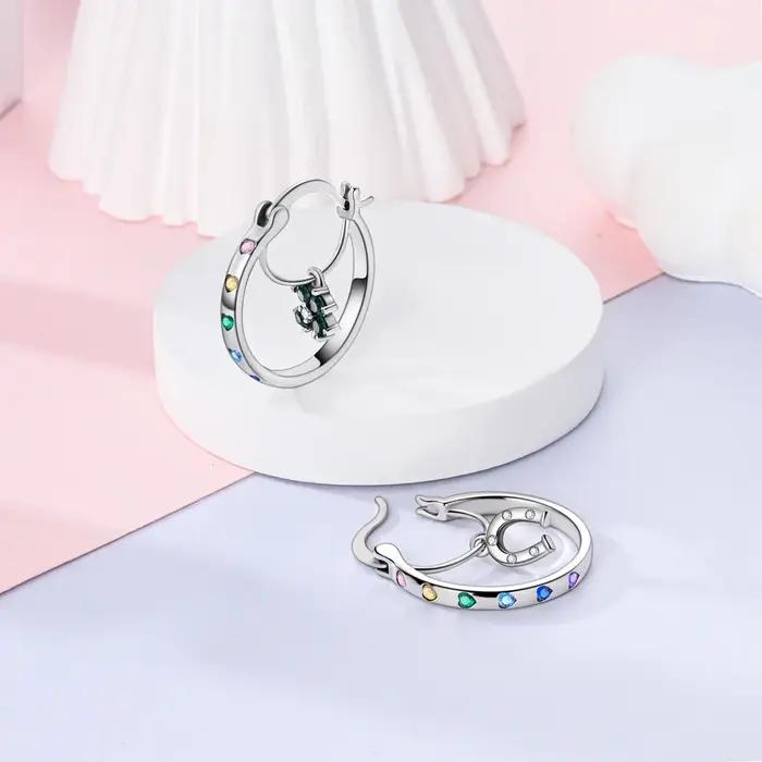 Boucles d'oreilles pendantes en argent sterling 925