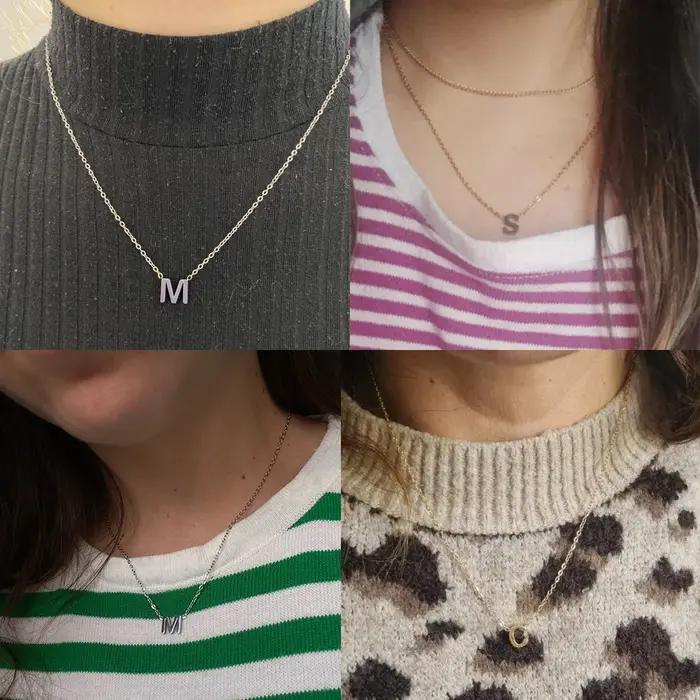 Collier en acier inoxydable avec lettre initiale pour femmes, cadeau anniversaire, bijou ras du cou pour occasions spéciales