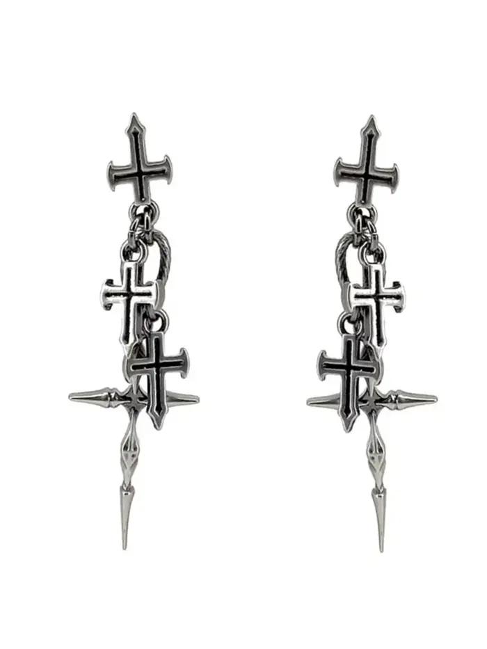 Boucles d'oreilles gothiques néo-gothiques pour hommes et femmes style dramatique bijoux mode occasions spéciales