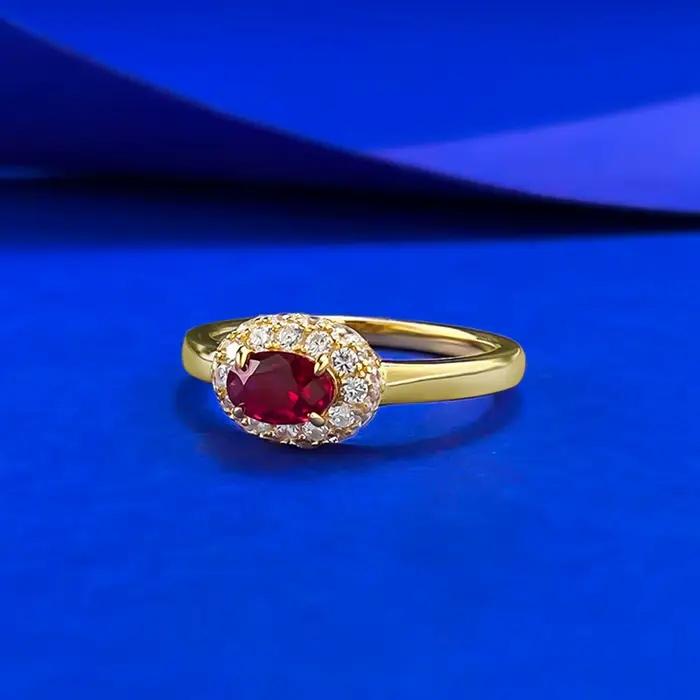 Wong Rain – bague de fiançailles Vintage en argent Sterling 925, coupe ovale, rubis 4x6 MM, pierres précieuses en diamant à haute teneur en carbone, bijoux fins, cadeaux pour femmes