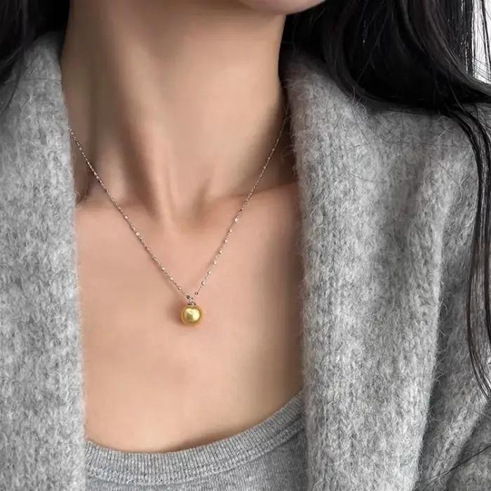 Collier de perles couleur thé pour femmes, luxe et raffinement, idéal pour anniversaire et cadeau spécial