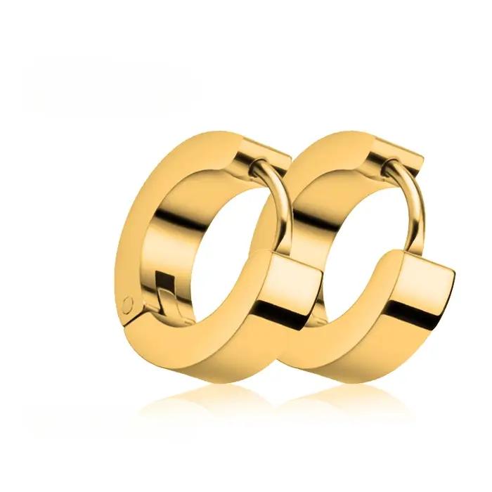 1 paire de fausses boucles d'oreilles créoles à Clip pour hommes et femmes, en acier inoxydable, ind
