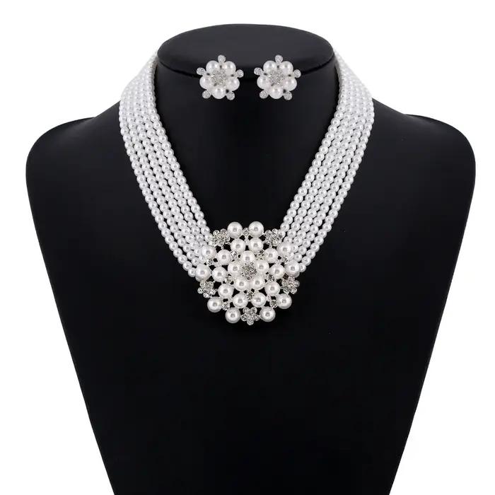 Ensemble de Bijoux Audrey Hepburn en Plastique Blanc pour Femmes Occasions Spéciales Soirées Cocktail Halloween Noël
