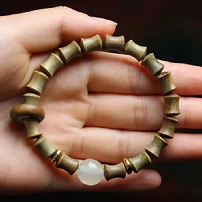 Bracelet en bois de santal vert pour femme, accessoires de bijoux, décoration de chapelet de nuit, matiques à main, cadeau de bijoux