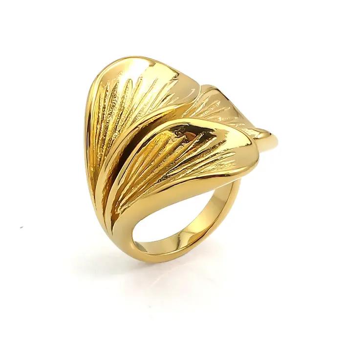 Bagues en acier inoxydable plaqué or 18 carats pour femmes