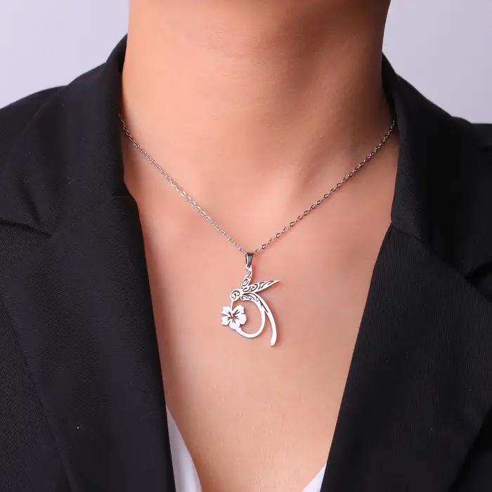 Teamer Collier vintage en acier inoxydable pour femme