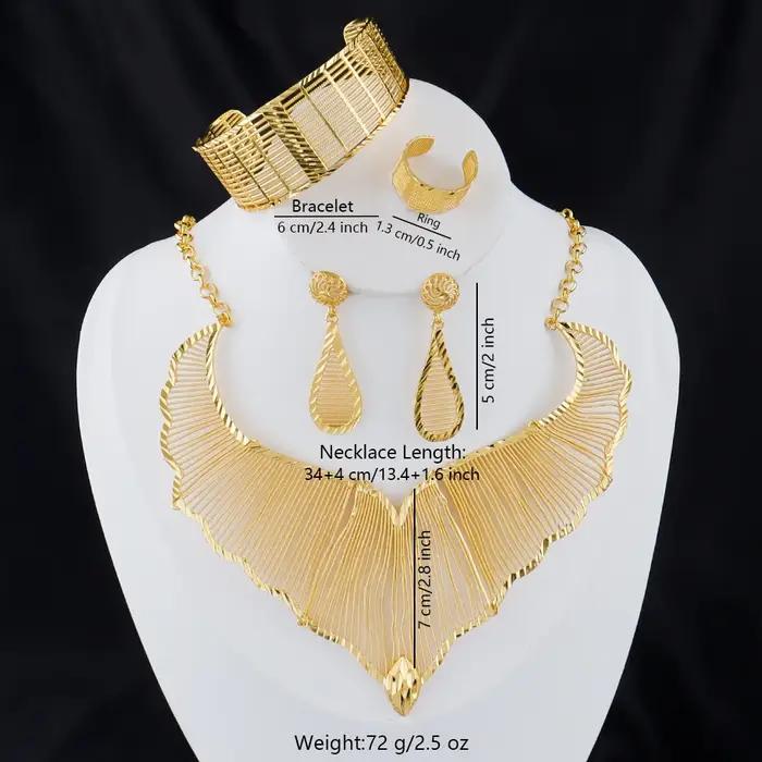 Parure de bijoux plaqué or 24 carats italien