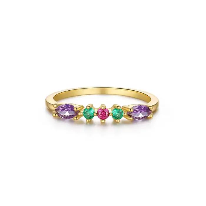 CANNER – bagues bleu ciel Turquoise violet en argent Sterling 925, plaqué or 18K, pour femmes et fil