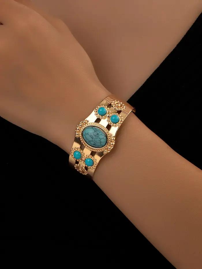 Bracelet imitation turquoise exquis à la mode et unique
