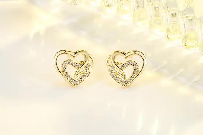Boucles d'oreilles en diamant véritable pour femme