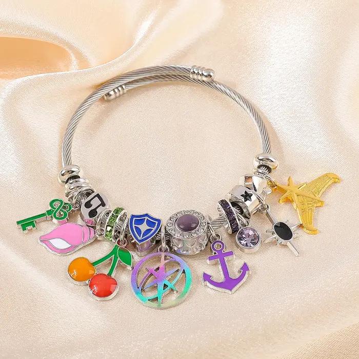 Bracelet Katseye KPop perles ajustables plaqué argent antique pour femmes style Y2K bijou amitié K-Pop