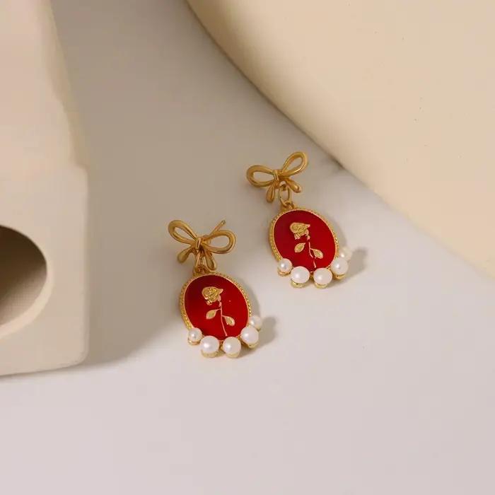 Boucles d'oreilles en plaqué or 18 carats pour femmes
