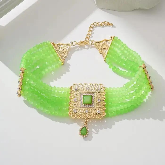 Ensemble de collier ras du cou plaqué or pour femmes