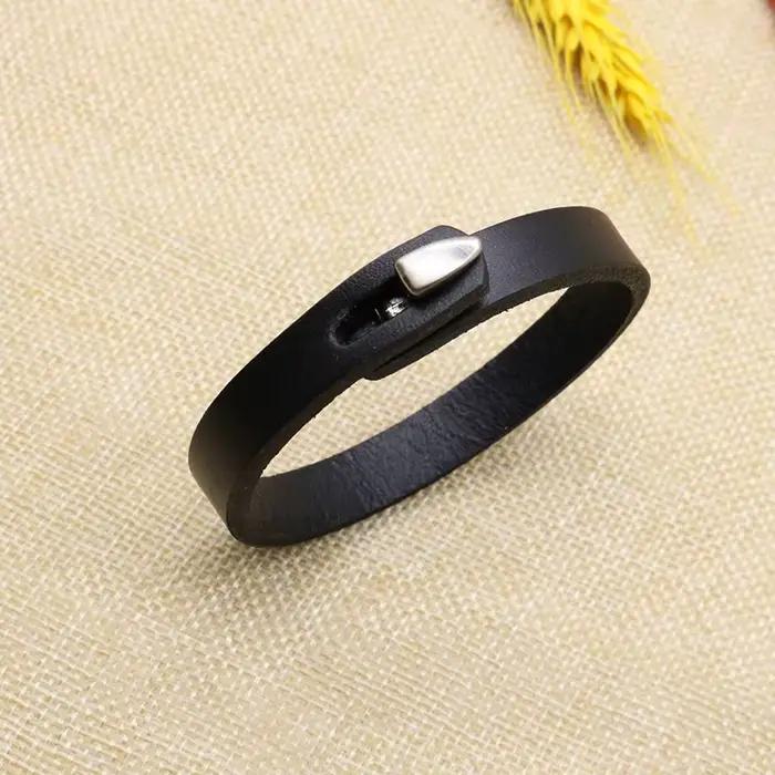 Bracelet Vintage en Cuir group pour Homme et Femme, Manchette Rétro, Crochets Classiques, Bijoux Cad