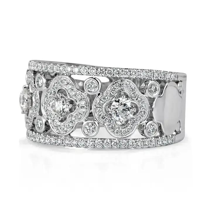 Bague Darling Wellton en zircone pour femmes engagement trèfle CZ design classique bijou porte-bonheur