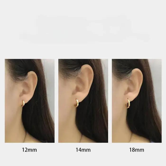 Boucles d'oreilles créoles géométriques en argent Sterling 925 pour femmes