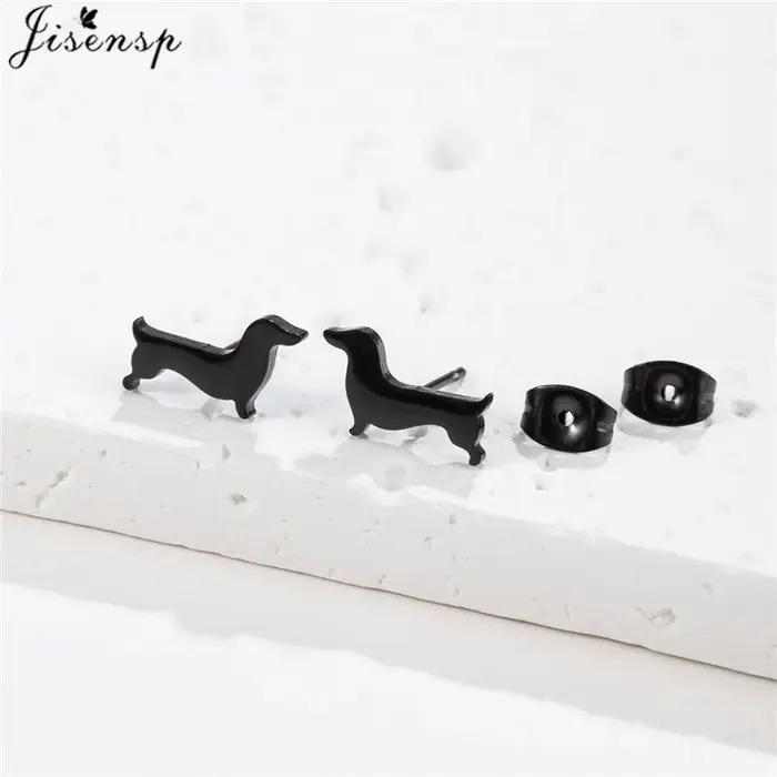 Boucles d'Oreilles Animales en Acier Inoxydable pour Femmes, Boucles d'Oreilles à Clous Minimalistes en Forme de Chat, Chien, Lapin, Hibou, Koala, Lion