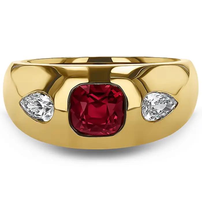 Bague en argent sterling 925 sertie de rubis de laboratoire pour mariage et occasions spéciales bijoux fins alliance de mariage WUIHA