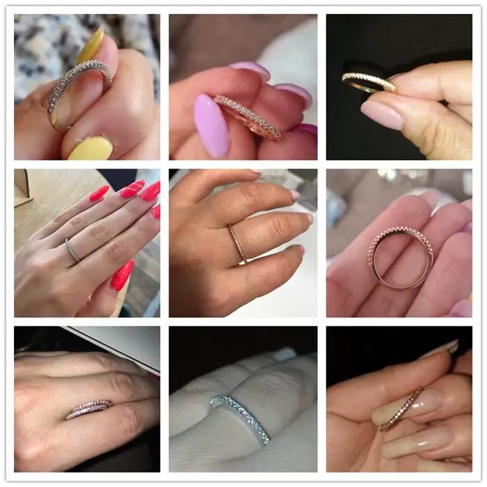 Huitan nouveau 2020 minimaliste mince anneaux pour les femmes de mariage brillant cubique Zircon de haute qualité polyvalent femme bague bijoux