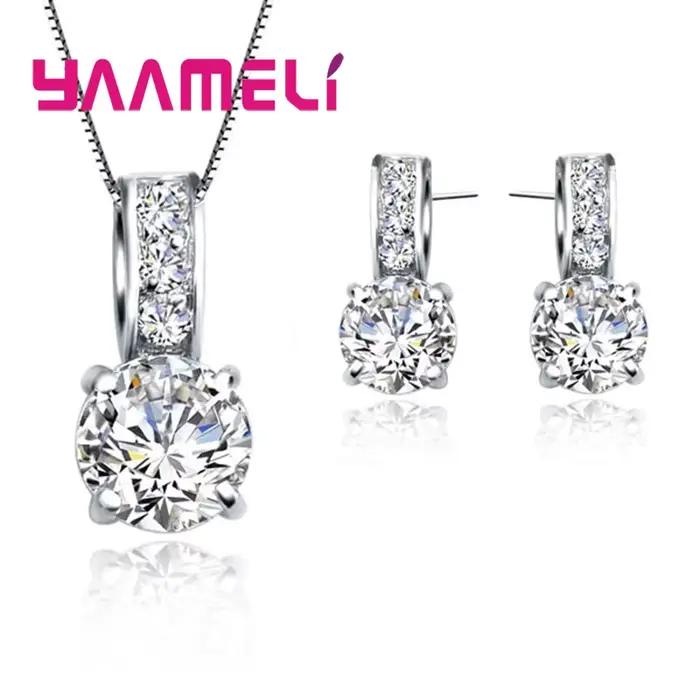 Ensemble de bijoux en argent regardé 925 pour femmes et filles
