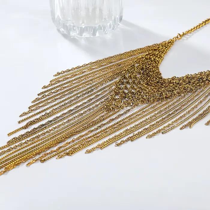 Collier en dentelle à pampilles exagérées pour femmes, style français, chaîne de clavicule, bijoux de luxe tendance, accessoires cadeaux pour dames et jeunes filles