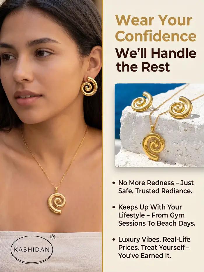 Ensemble de bijoux en acier inoxydable tendance pour femmes