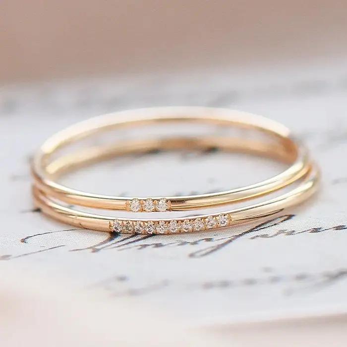 14K or rempli Zircon anneaux Knuckle