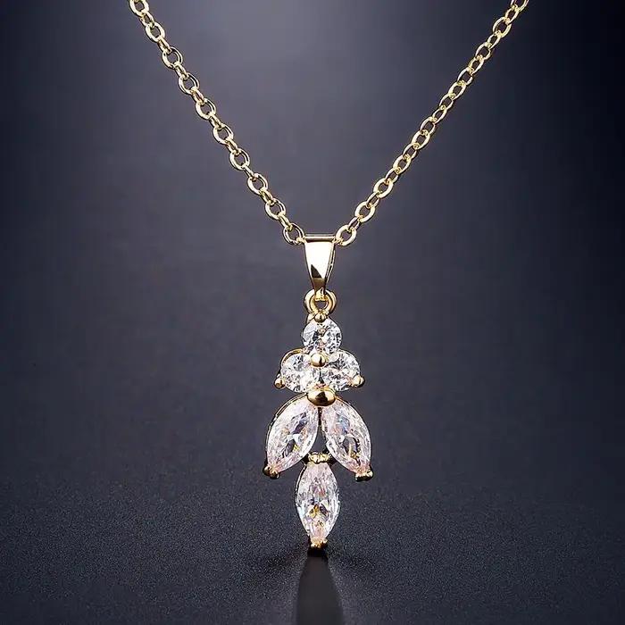 ZAKOL Retro géométrique cuivre zircon collier pour les femmes personnalisé exquis tous les jours prom Evning Party bijoux accessoires