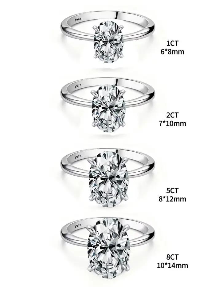 Bague de fiançailles en argent Sterling 925 pour femmes