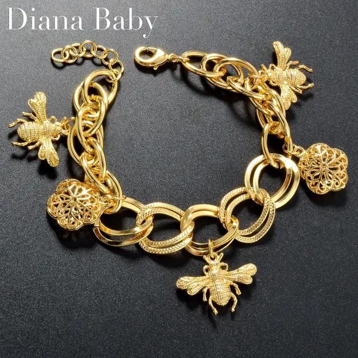 Diana Baby-Bracelets à maillons dorés pour femmes