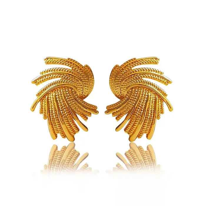 AENSOA Punk boucles d'oreilles géométriques en métal torsadé irrégulier, boucles d'oreilles uniques de couleur or pour femmes, nouveaux bijoux de mode brincos 2023