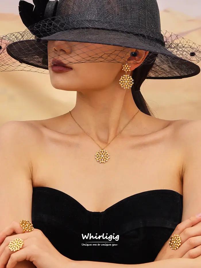 Ensembles de bijoux en acier inoxydable plaqué or avec pierres précieuses de Bohême pour femmes occasions spéciales