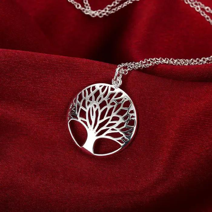 Nouvelles marques populaires 925 en argent Sterling fines feuilles rondes pendentif collier boucles d'oreilles pour femme ensembles de bijoux mode fête de mariage