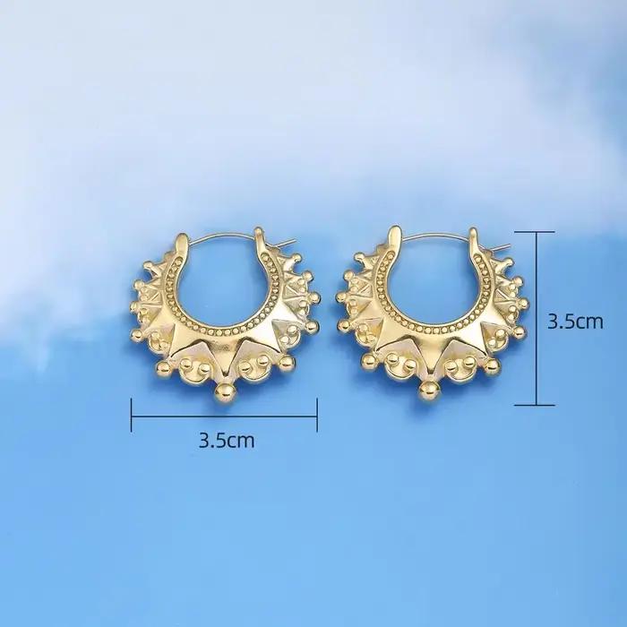 Boucles d'oreilles créoles en acier inoxydable plaqué or