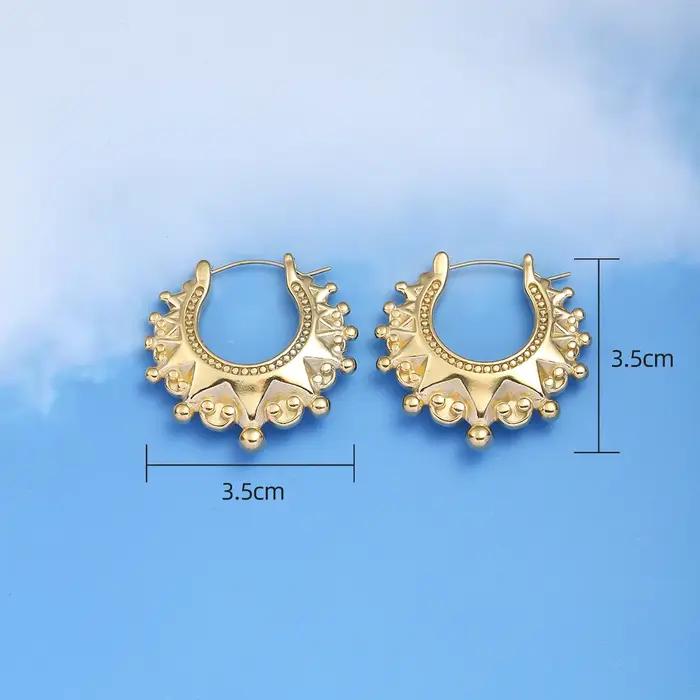 Boucles d'oreilles victoriennes élégantes en acier inoxydable bohème rétro pour femmes grandes occasions festives et quotidiennes