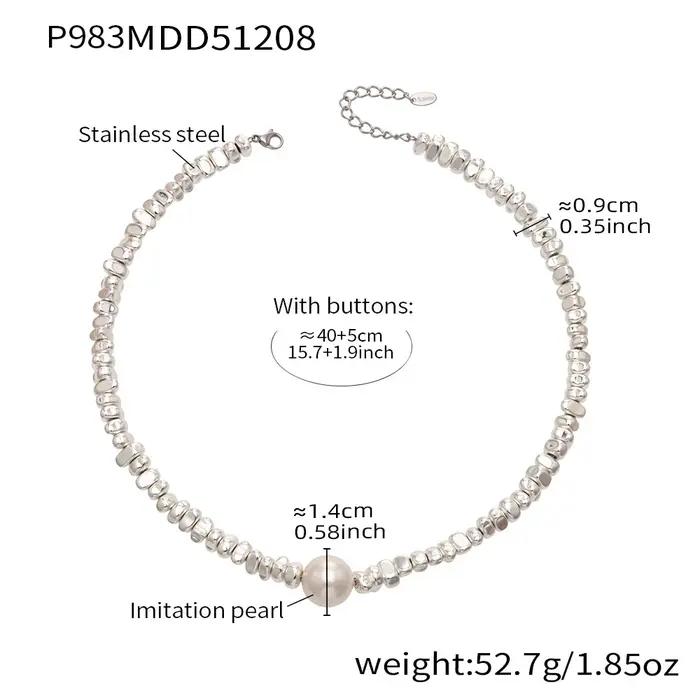 Liora – colliers élégants avec pendentif en Imitation de perles pour femmes, chaîne de perles irrégulières en acier inoxydable, ras du cou, bijoux de fête à la mode
