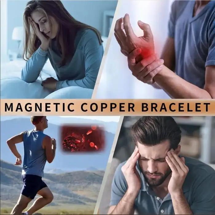 Bracelet magnétique en cuivre personnaliser ID nom Bracelets pour hommes femmes