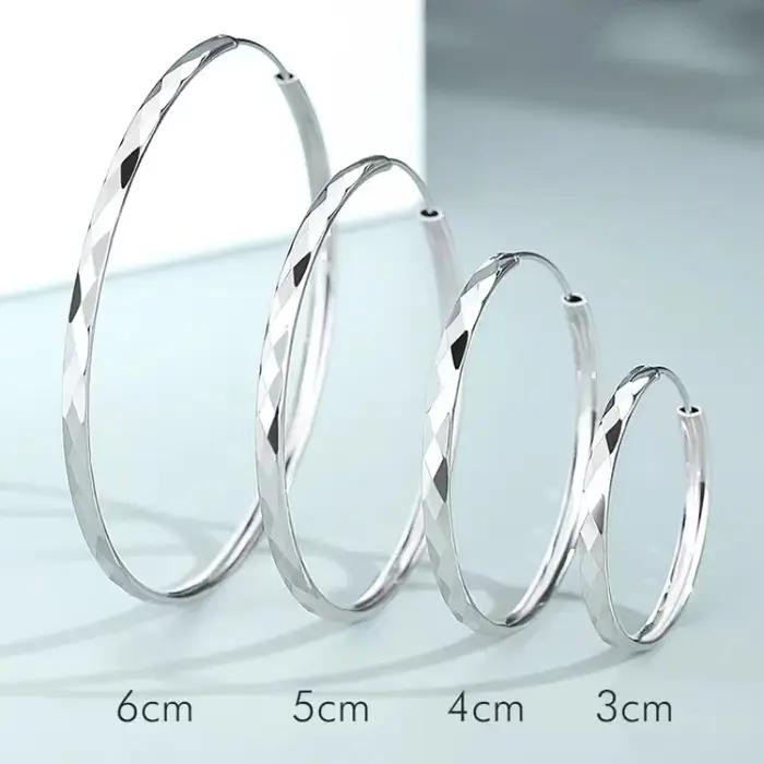 Boucles d'oreilles créoles plaquées or 18 carats pour femmes, argent regardé 925, boucle d'oreille t