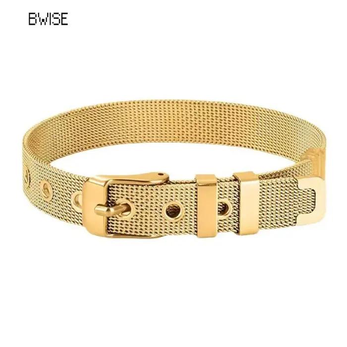 Bracelet plaqué or en acier inoxydable pour femme