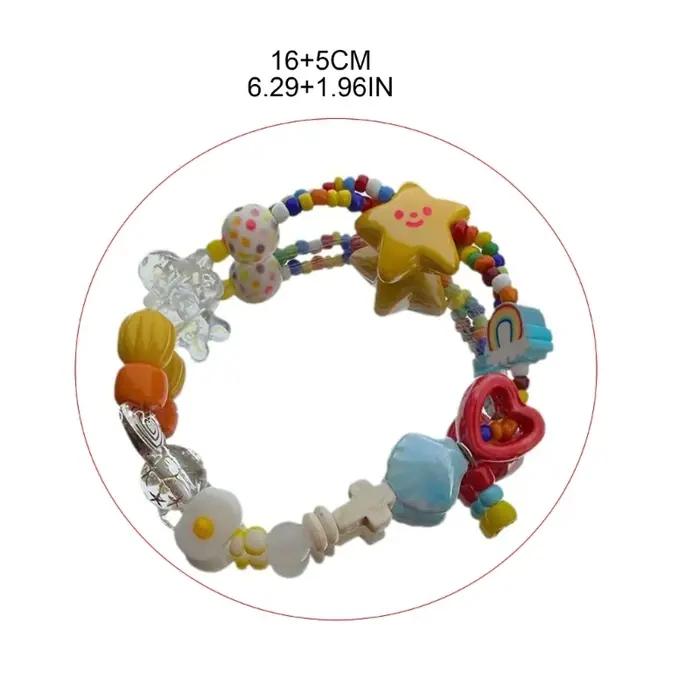 Bracelet de perles en corde élastique fait à la main